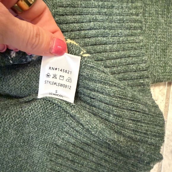 Listicle Green Yellow & White Flowers Women's Cardigan Button Up Small - Picture 4 of 4